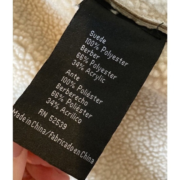 Vintage Utex Design Suede Sherpa Lined Coat Size Large Women’s Beige - Picture 4 of 9